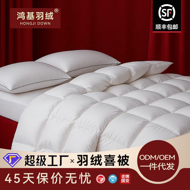 Hongji Dowry Down Comforter, 4A 95% Goose Down Inner Core, All-Season Quilt, Extra Thick Winter Duck Down Comforter, Xiaohongshu Same Style