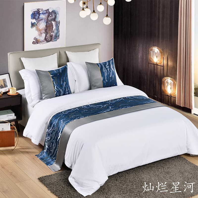 Brilliant Starry Sky High-End Feel Light Luxury B&B Star Hotel Bed Runner Bed Flag Wholesale Hotel Linen Supply