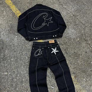 Alcatraz Shorts with Boat Print Denim, Corteiz Hip Hop Skateboarding Casual Streetwear