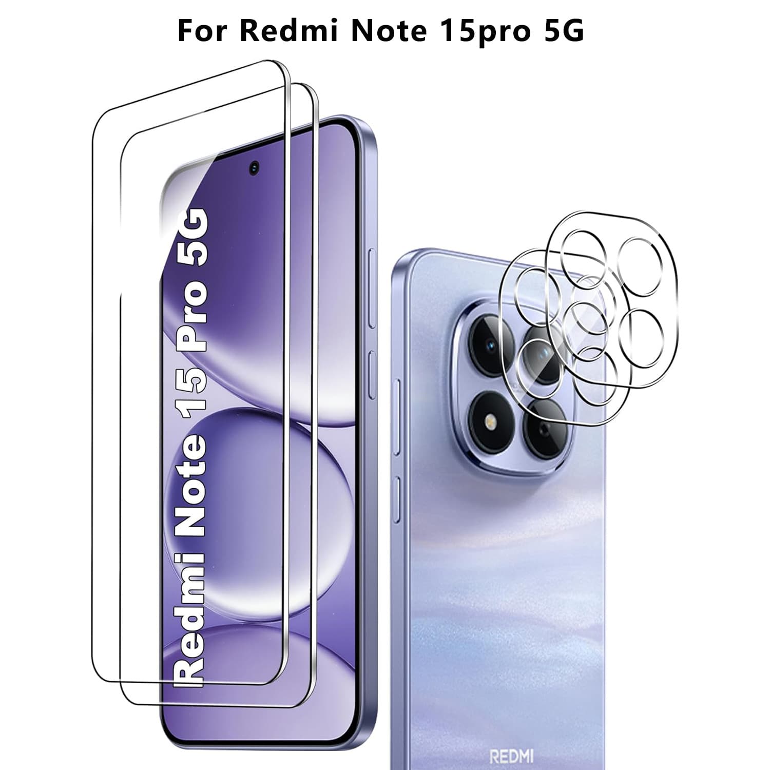 Suitable for Redmi Redmi Note15Pro 5G high aluminum electroplating tempered film transparent high-definition silk screen protective film