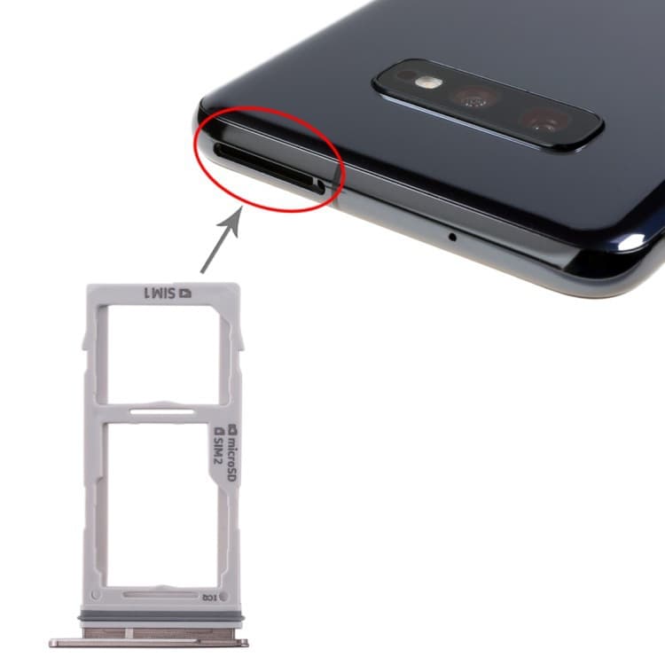 Dual SIM card tray suitable for Samsung Galaxy S10+/S10/S10e SIM card + Micro SD card slot