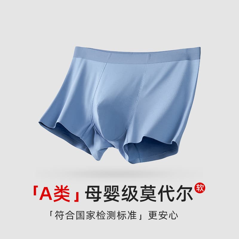 Class A Lenzing Modal Seamless Men's Underwear, Large Size 10A Antibacterial Breathable Boxer Briefs, Factory Wholesale