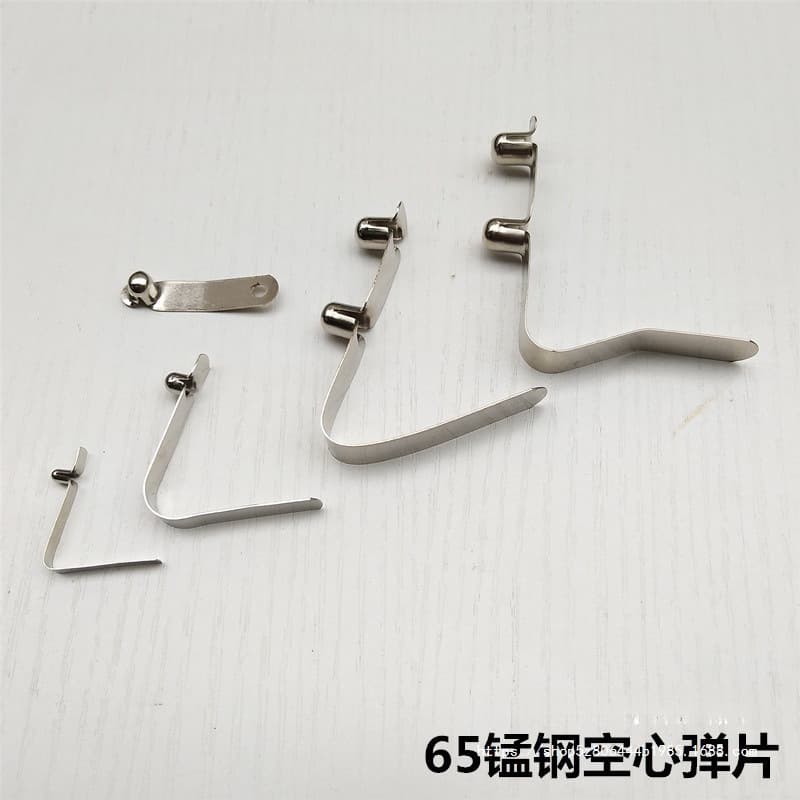 Type spring plate hollow single-head nickel-plated buckle single-sided double-head retractable tube positioning spring buckle