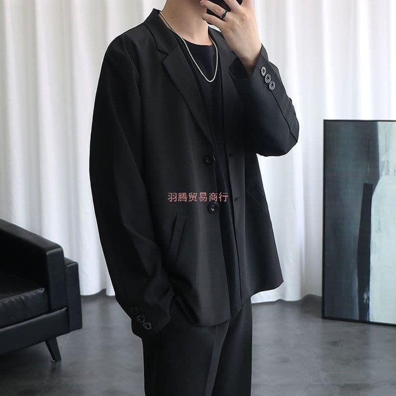 2025 Small Suit Men's Punk Handsome Autumn Casual Business Suit Jacket Loose Korean Style Trendy Handsome Unisex