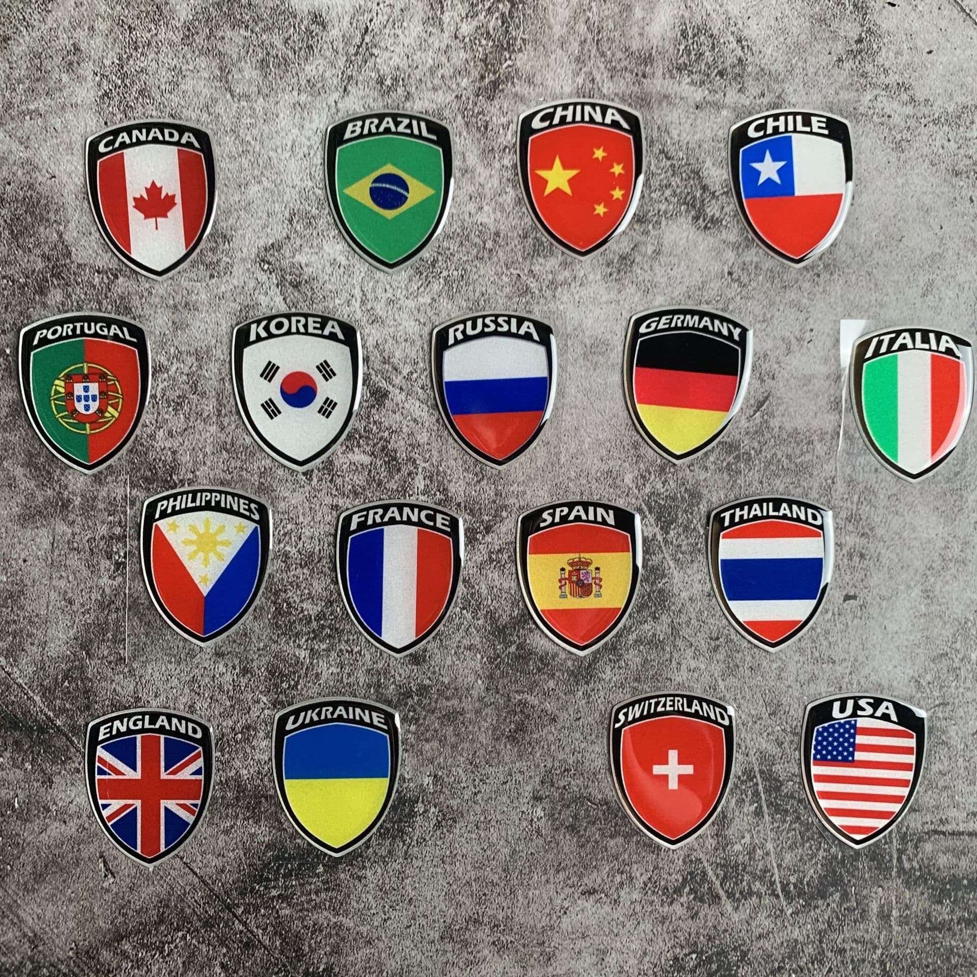 3D Reflective Sticker World National Flags Decal for Car Motorcycle Modification Decoration
