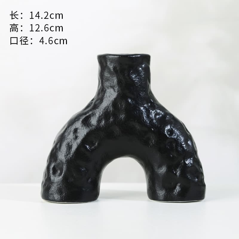 Yide Round Ceramic Vase, Boho Entryway Decorative Flower Hydroponic Ornament, Cross-Border Best-Selling Vintage Style