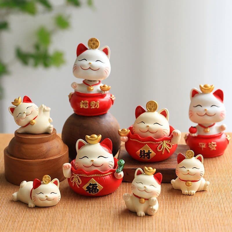 Creative Gift Lucky Cat Car Dashboard Decoration Cake Baking Decoration Office Home Desktop Ornament