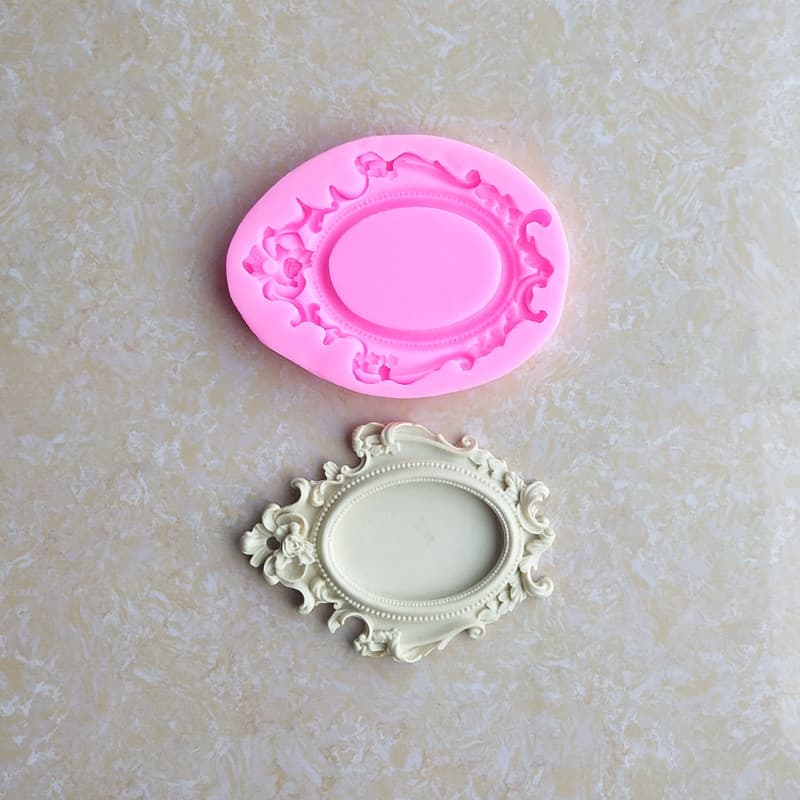 Vintage Frame Photo Frame Fondant Silicone Mold Baking DIY Frame Relief Epoxy Chocolate Cake Decoration Mold
