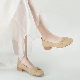 Women's Mary Jane Shoes with Cowhide Sole, Soft and Slip-Resistant, Gentle Evening Breeze Style, 2023 New Spring Summer Autumn Collection