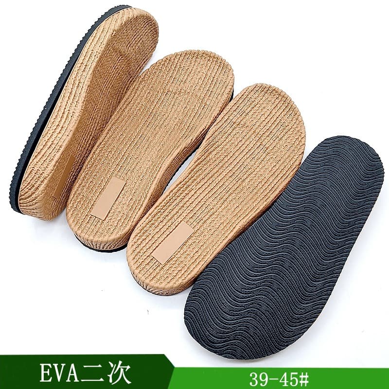 Shoe Sole Factory Supply EVA Secondary High Elastic Retro Hemp Rope Sandal Sole Dual-Layer Outsole Sizes 39-45 Wholesale