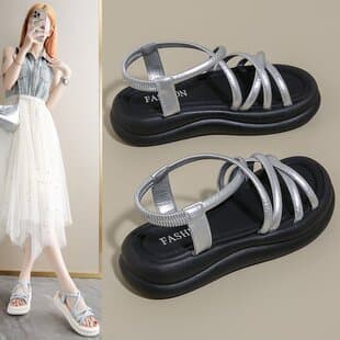 Women's Roman Sandals 2026 Summer New Style Casual Comfortable Thick Sole Versatile Soft Sole Beach Shoes
