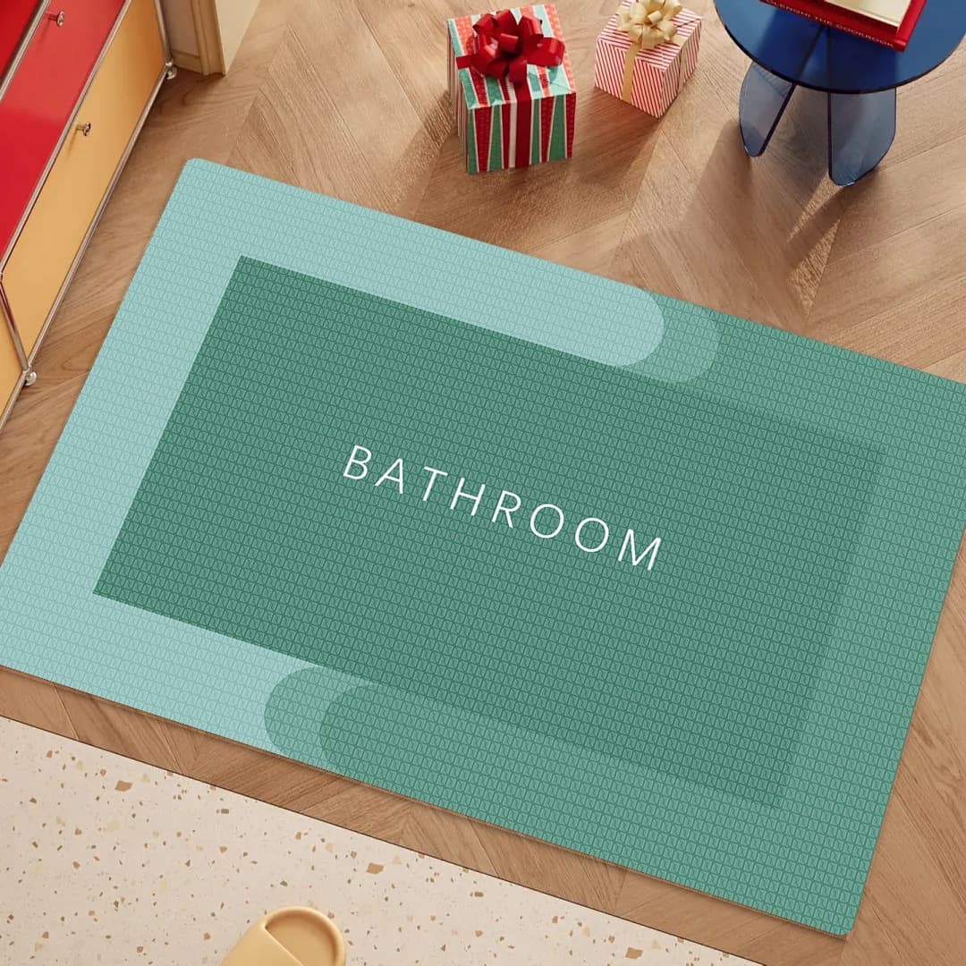 Bathroom Absorbent Mat Tech Fabric Rubber Non-Slip Quick-Dry Home Bath Mat for Doorway