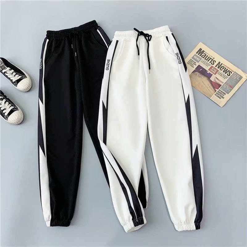 2023 Men's Casual Pants Fashion Loose Printed Joggers Plus Size Sweatpants Korean Style Couple Cropped Harem Pants