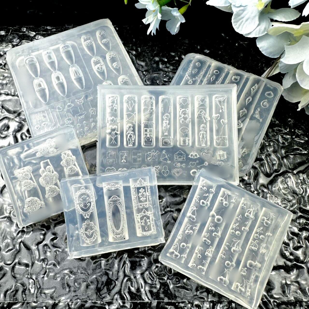 Homemade Wearable Nail Tools High-Transparency New Bear Manicure Mold Vase Fruit Tableware Bow Silicone Mold