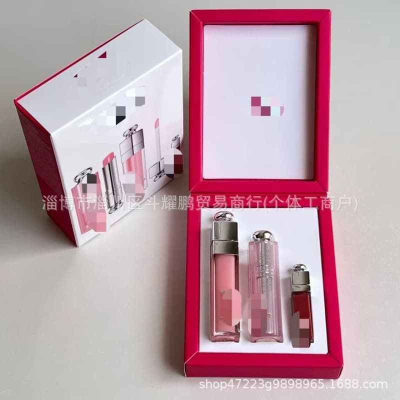 Cross-border Trade Dior Lip Care Trio Valentine's Day Co-branded Version Color-changing Lip Balm Lip Care Lip Gloss