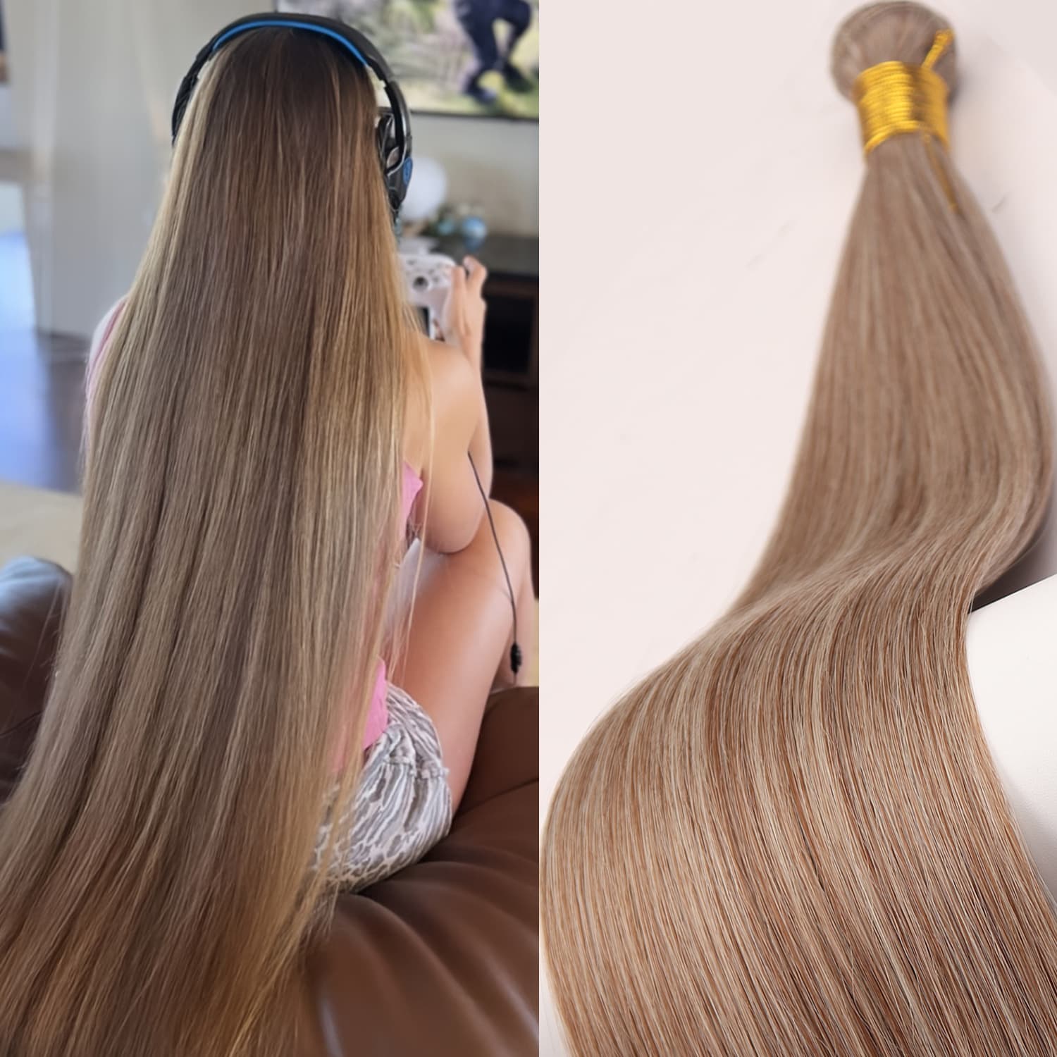 Cross-border Europe and America 36-inch Synthetic Hair Straight Hair Weft Extension In Stock Wholesale