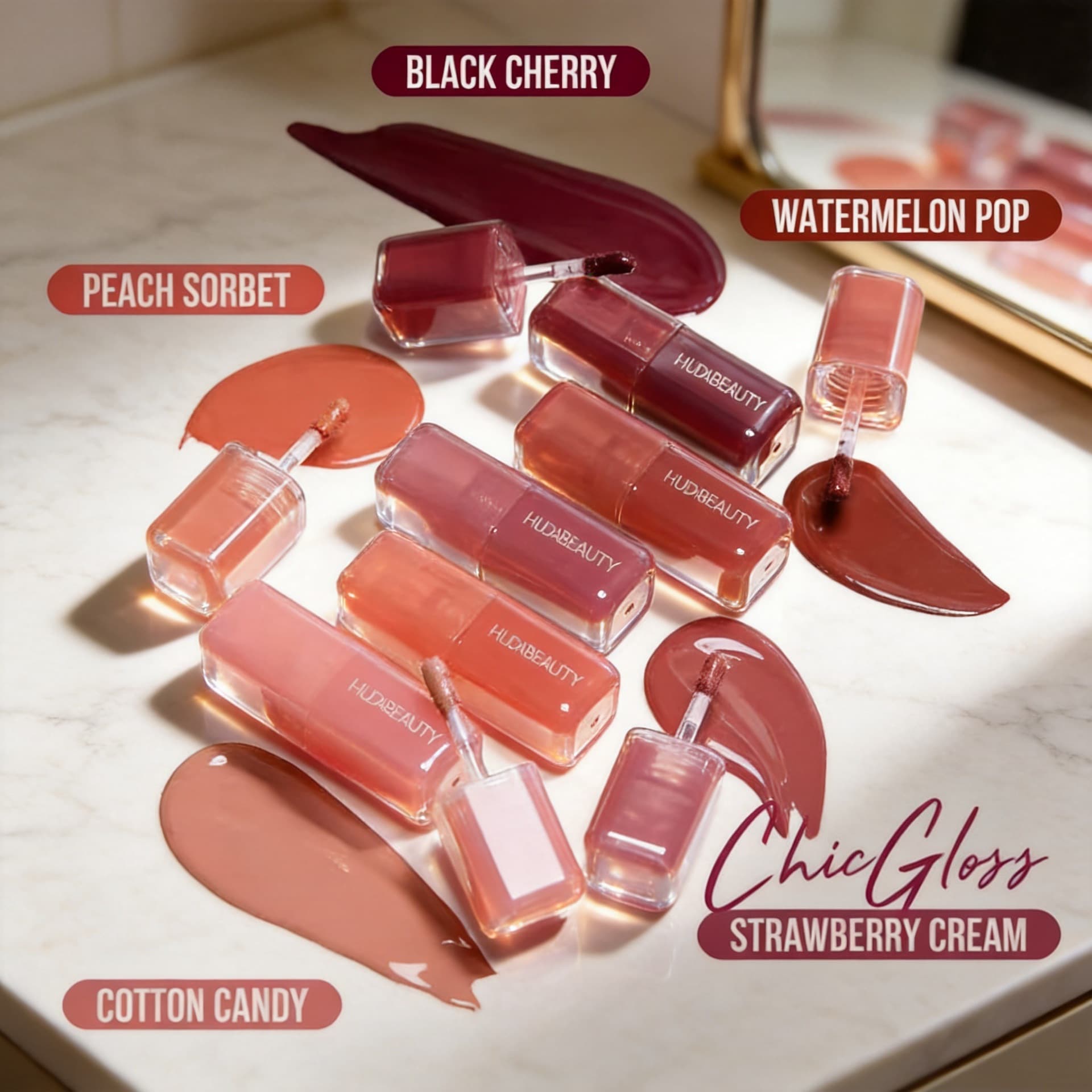 Huda Beauty Liquid Blush Lip Gloss Lipstick Non-Stick Cup Non-Fading Color Cosmetics Cross-border Drop Shipping