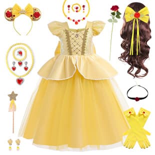 Halloween Belle Princess Tutu Dress Children's Party Dress Beauty and the Beast Real Movie Same Style Dress