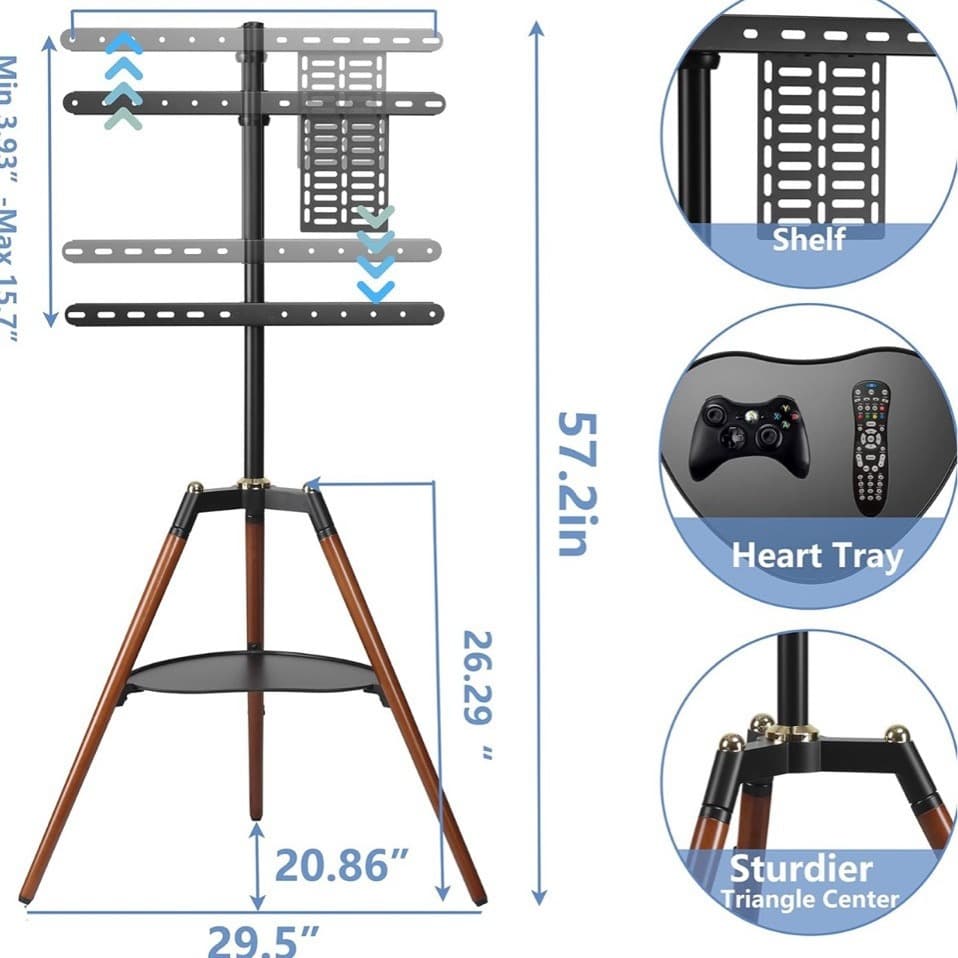 32-65 Inch LCD TV Floor Stand Universal Minimalist Standing Mount for Living Room Bedroom Art Display