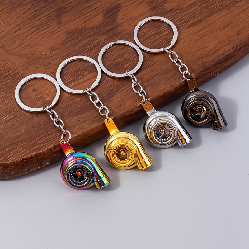 Creative Metal Turbo Blower Booster Keychain Car Accessories Modification Pendant Wholesale Car Hanging Decoration
