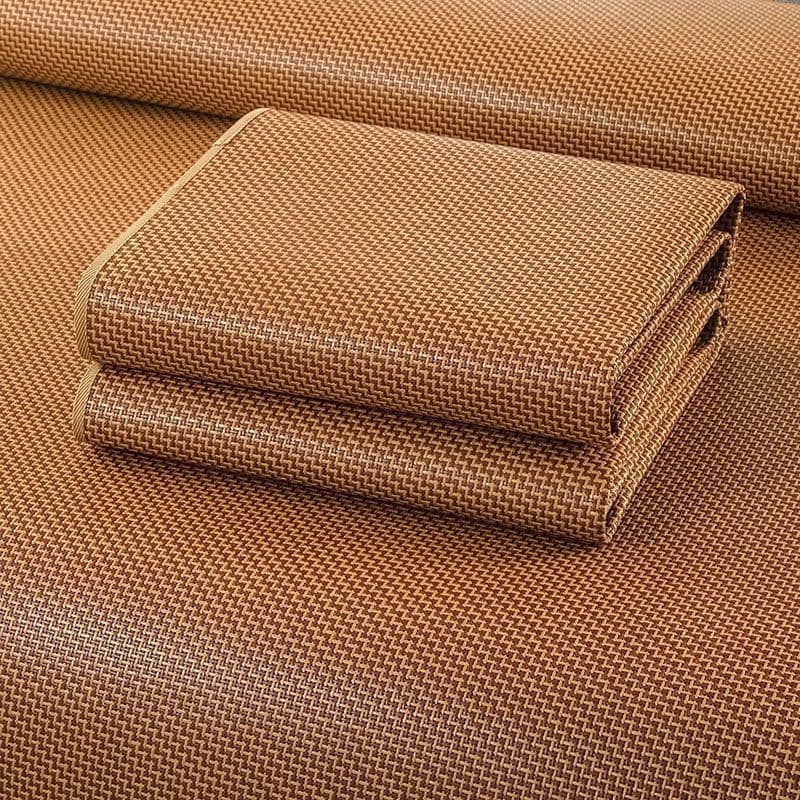 Rattan mat cool mat 1.5m 1.8m two/three-piece set, ice silk mat single/double, foldable non-bamboo cool mat pillowcase 0.45m