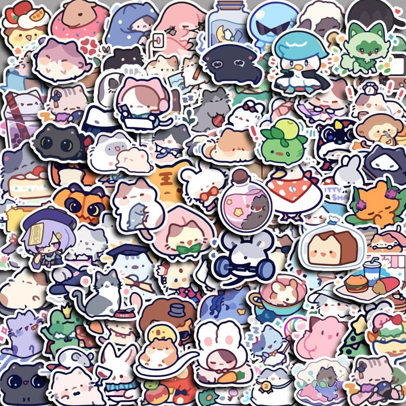Cross-border Amazon Wholesale Kawaii 100pcs Journal Sticker Decoration DIY Waterproof High-Value Japanese Cute