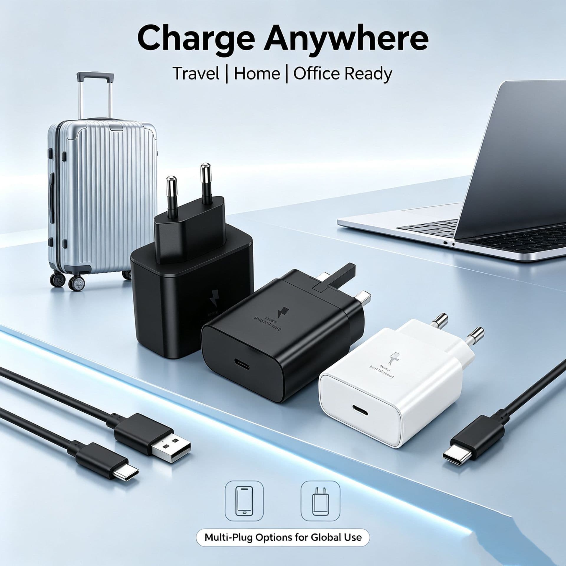 Compatible with Samsung Charger 45W EU/UK Plug Fast Charger S26 S22 Fast Charging Charger Type-C Connector