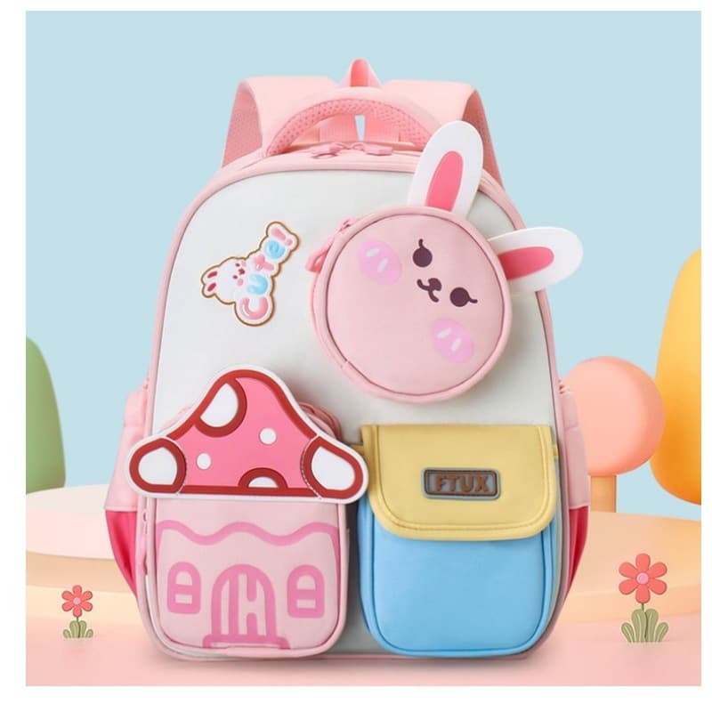 New High-Aesthetic Cute Rabbit Kids Backpack for Kindergarten Boys and Girls Preschool Bag