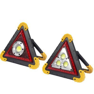 Multifunctional triangle COB rechargeable work light portable camping light led outdoor car warning portable work light
