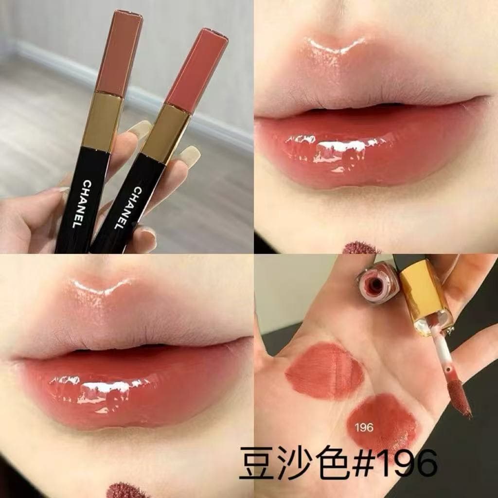 【Premium Supply】French Chanel Double-Ended Lip Gloss High-End Dual-Effect Long-Lasting Lip Gloss Lip Color 154.174.176