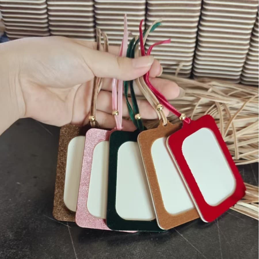 Photo Frame Hanging Tag Card Frame Holiday Christmas Birthday Velvet Premium Photo Frame Gift Decorative Hanging Card Frame