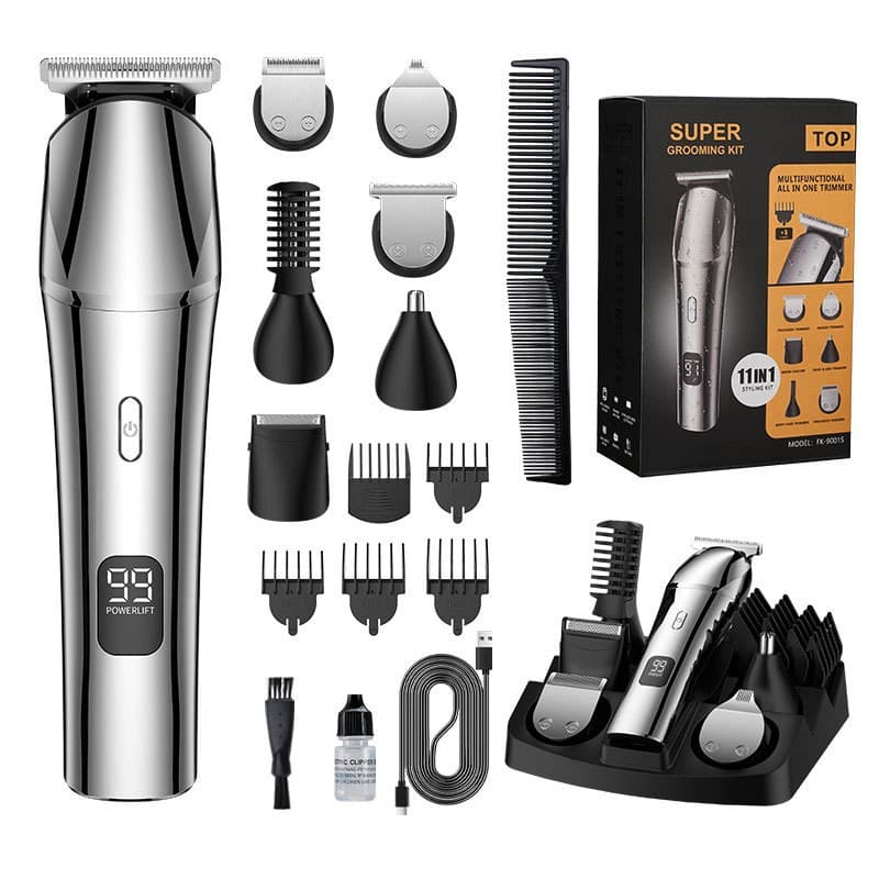 All-in-One Electric Hair Clipper Set, Waterproof, Automatic Hair Trimmer, Taper, Beard Shaver, Cross-border