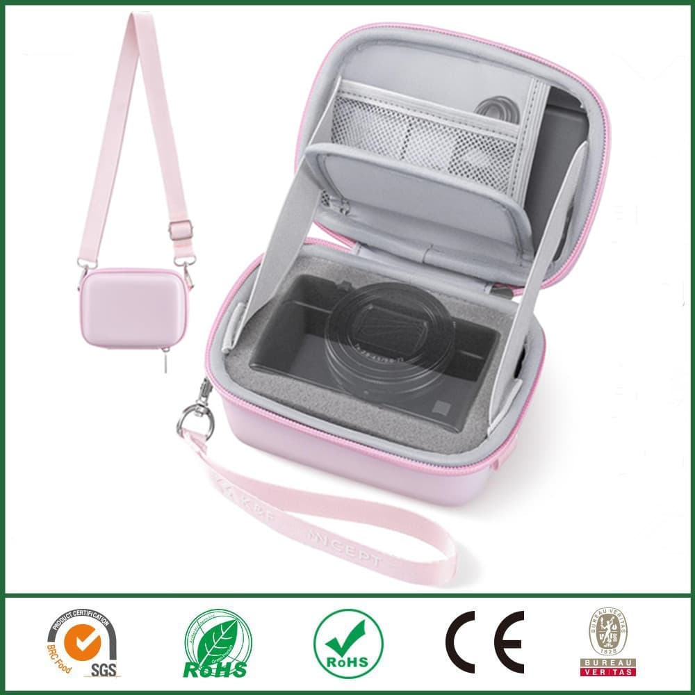 Stylish Digital Camera Carrying Case Shoulder Hard Shell Protective Travel Case Compatible with Ricoh Sony Canon Camera Bag