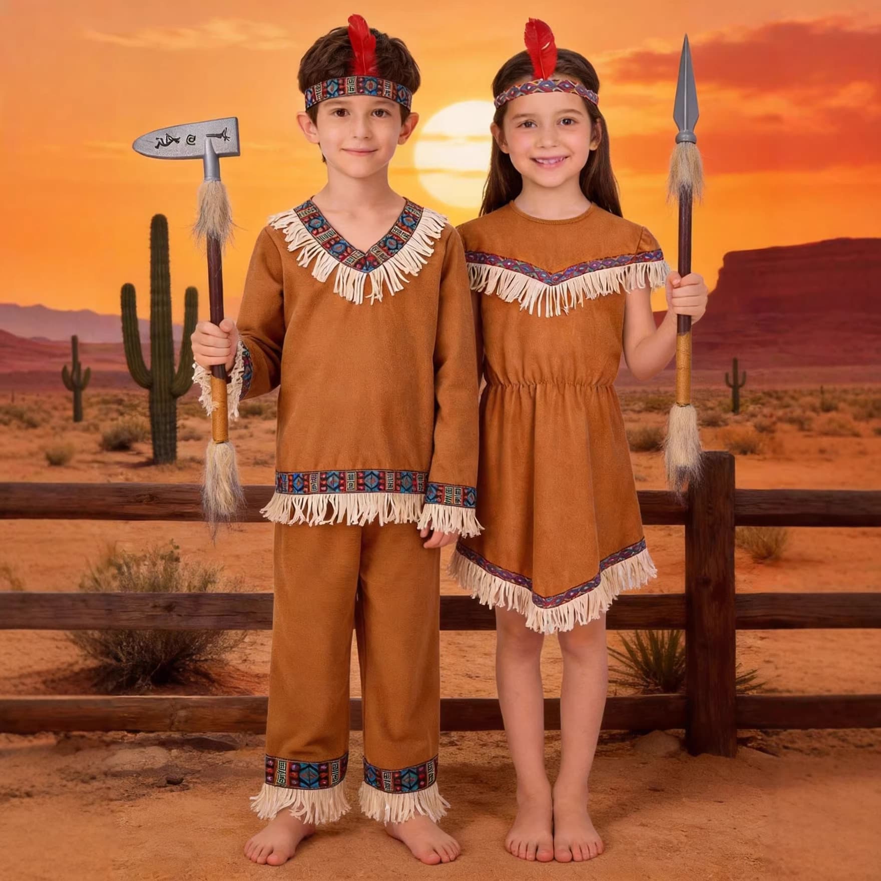 Children's Indian role play costumes festival stage performance costumes for boys and girls tassel performance costumes set