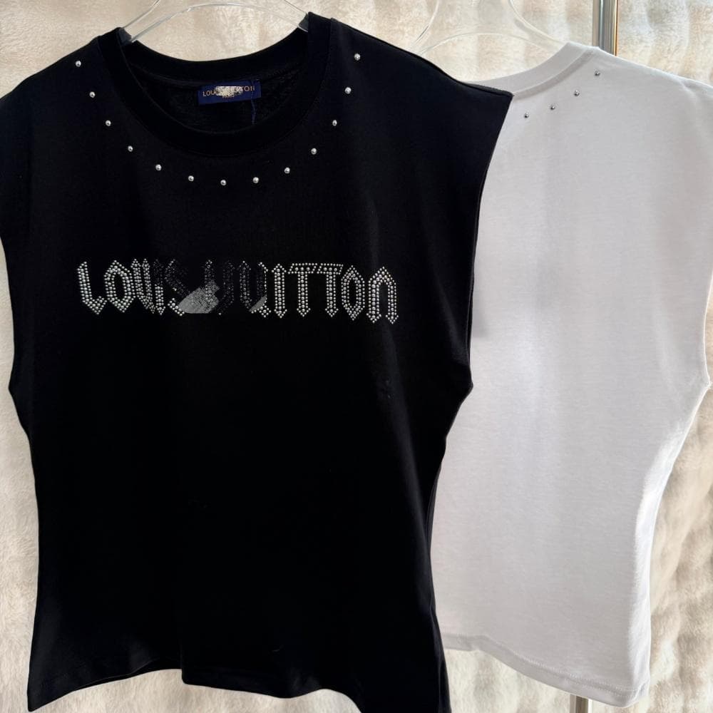 Summer Simple INS Letter Rhinestone Fashion Short Fitted Top Round Neck Short Sleeve Versatile T-Shirt Women's Clothing