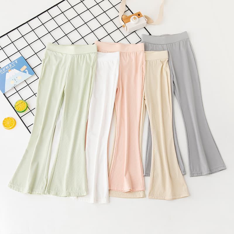 Summer Girls Flared Pants Lightweight Ice Silk Mosquito-Repellent Sun-Protection Pants