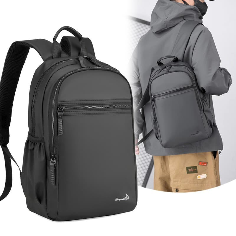 Men's Lightweight Multi-layer Outdoor Business Backpack Waterproof Nylon Laptop Bag Urban Simple Style 20-35L Capacity Breathable