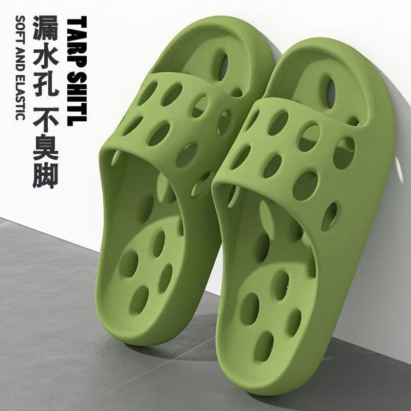 Bathroom Hollow Out Slippers Women's Home Use Couple Anti-Slip Summer Shower Leaking EVA Cool Slippers Men's Couples Slippers