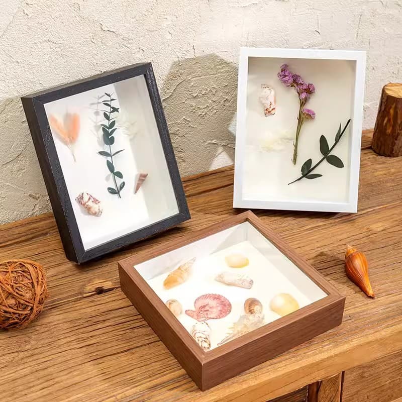 DIY Handmade Photo Specimen Frame A4 Photo Frame Tabletop Display Butterfly Insect Clay Dried Flower Display Frame Picture Frame