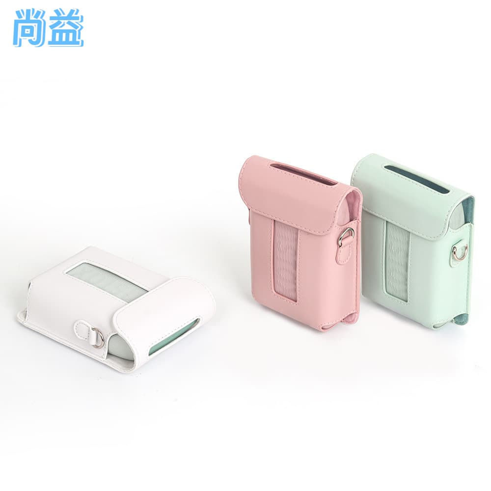 Suitable for Fuji Link 3 printers, leather retro shoulder strap, PU anti-drop storage bag.