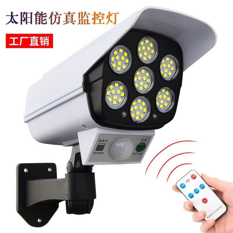 Special offer solar wall light, fake surveillance camera with infrared human sensor, garden spotlight