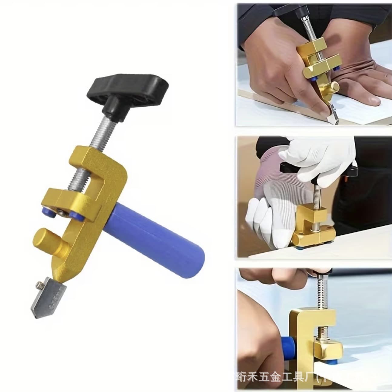 Tile boundary opener integrated glass knife hand-held glass tile cutter two-in-one diamond push knife and scratcher