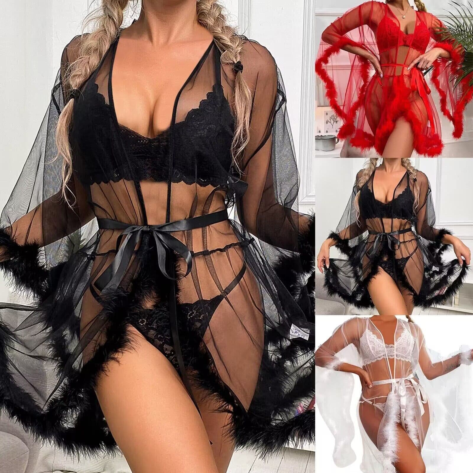 European and American cross-border popular wholesale sexy lingerie raw edge hollow see-through large size sexy lingerie nightgown source factory
