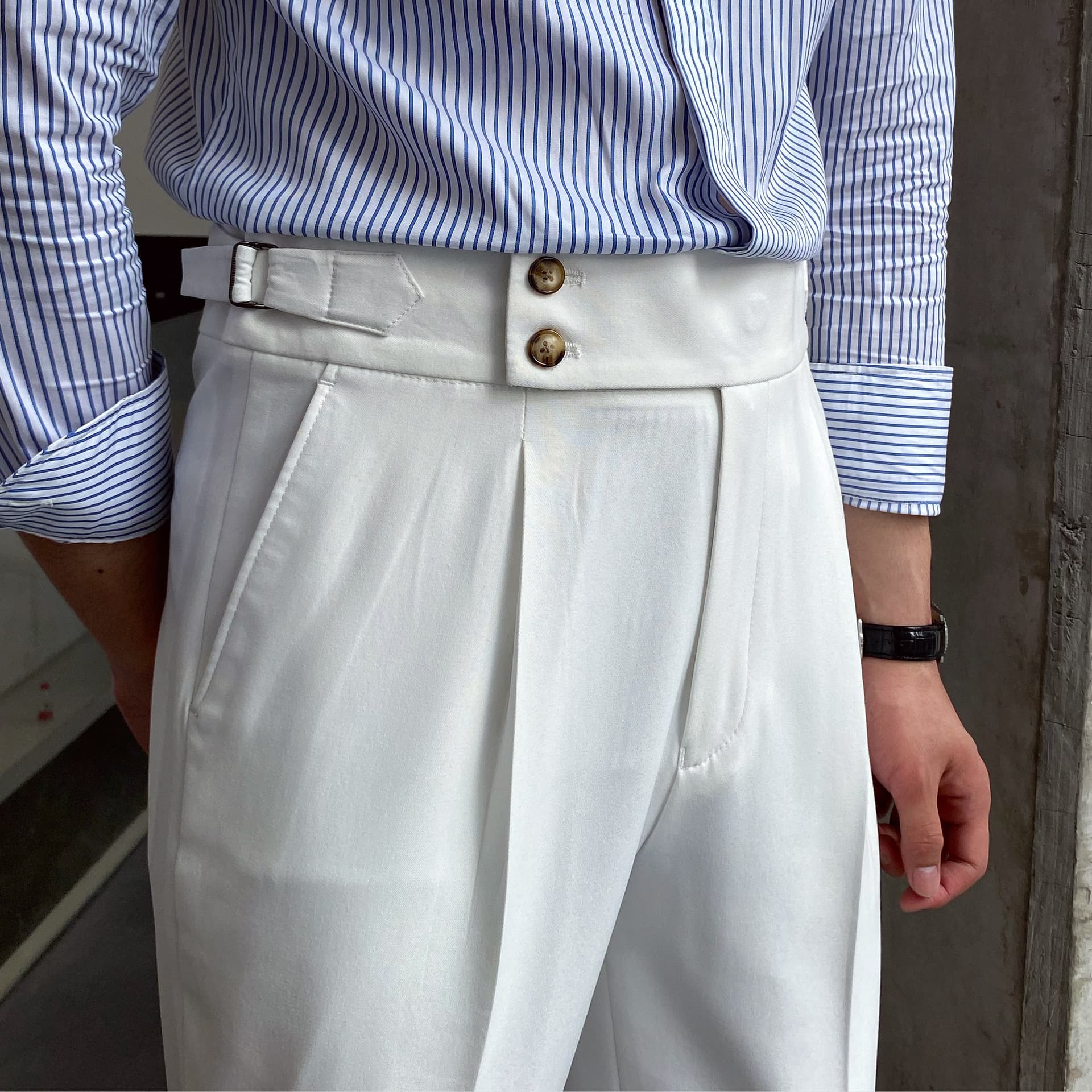 2026 New Custom-Made Men's Naples British Style High-Waisted Straight-Leg Pants Autumn Casual Trousers Trendy Dress Pants