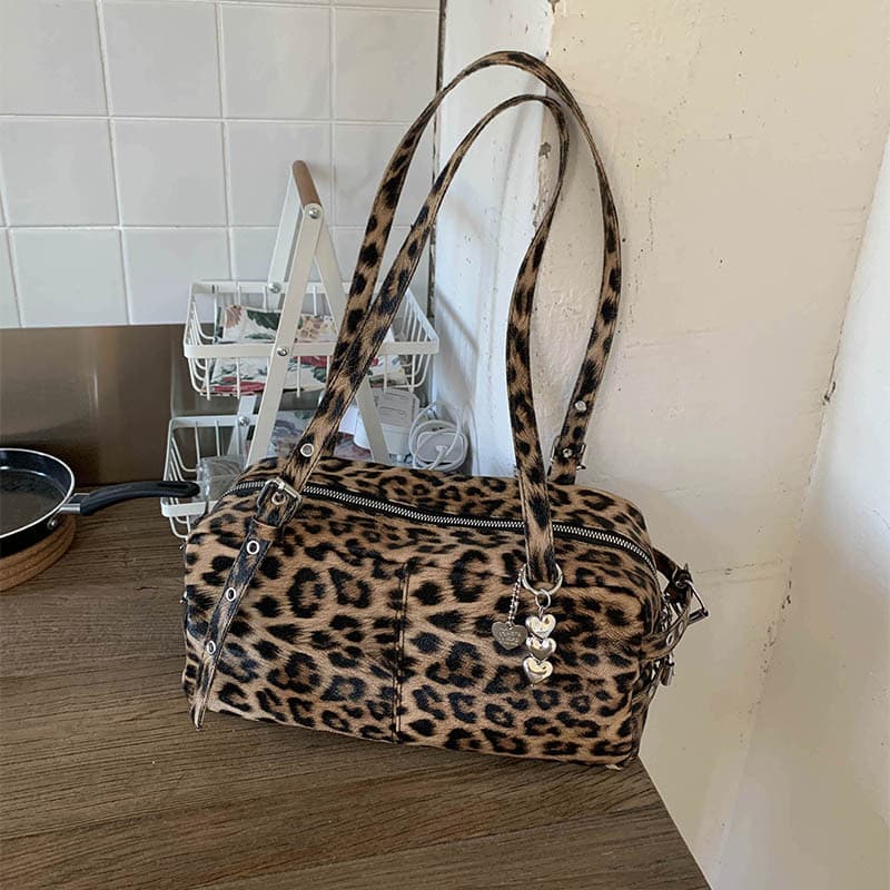 Leopard Print Bag Women Large Capacity 2025 New Autumn Winter Casual Fashion Crossbody Bag Single Shoulder Work Commute Tote Bag