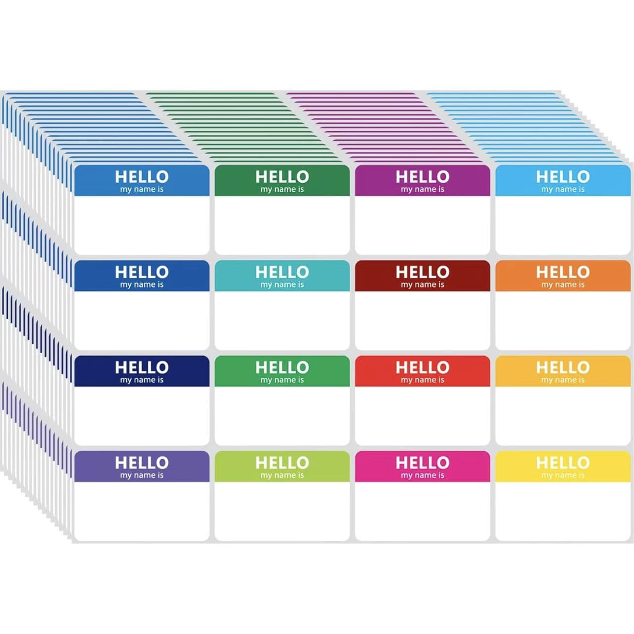 400-Piece Set Colorful Name Label Stickers for Meetings Family Gatherings Identification Badges Office Supplies DIY Craft