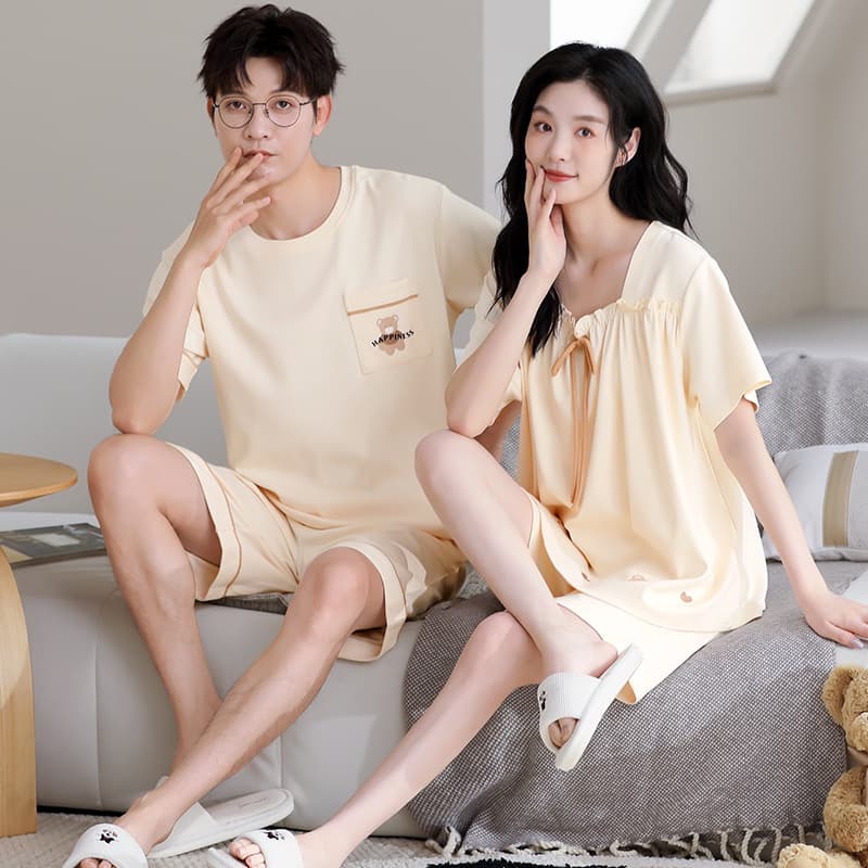 Couple Pajamas Summer Pure Cotton Short Sleeve 2026 New Style Thin Princess Homewear Set for Men and Women