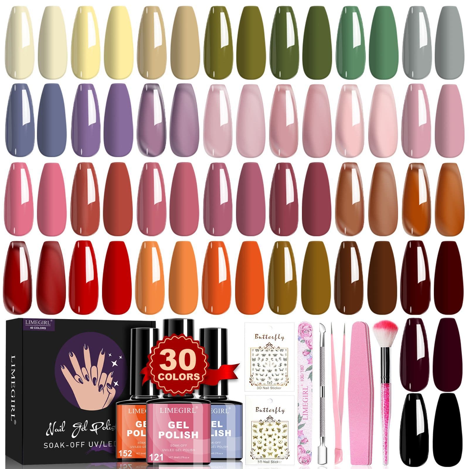 Limegirl Nail Polish Gel Set Full Set of New Manicure Nail Polish Gel Barbie Gel Manicure Nail Polish Gel Set
