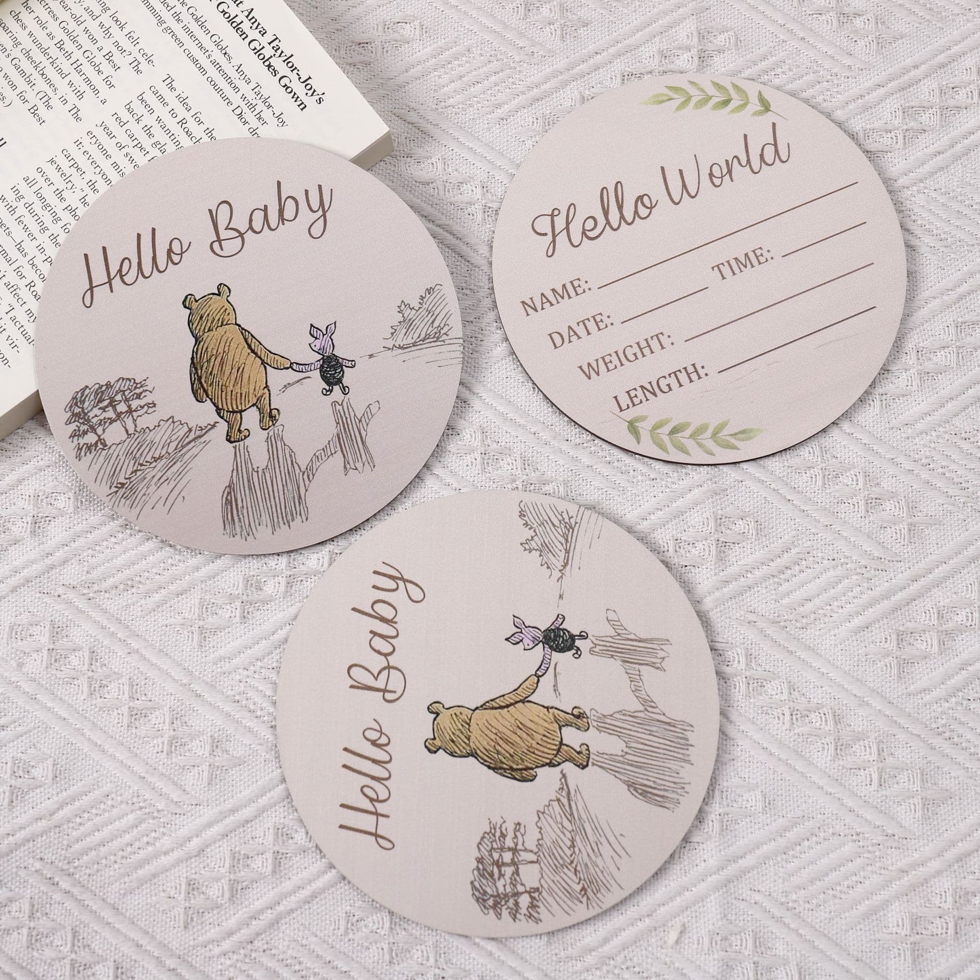 New Wooden Baby First Birthday Fortune Telling Props Party Decoration Ornaments Memory Cards Photo Keepsake Wooden Crafts