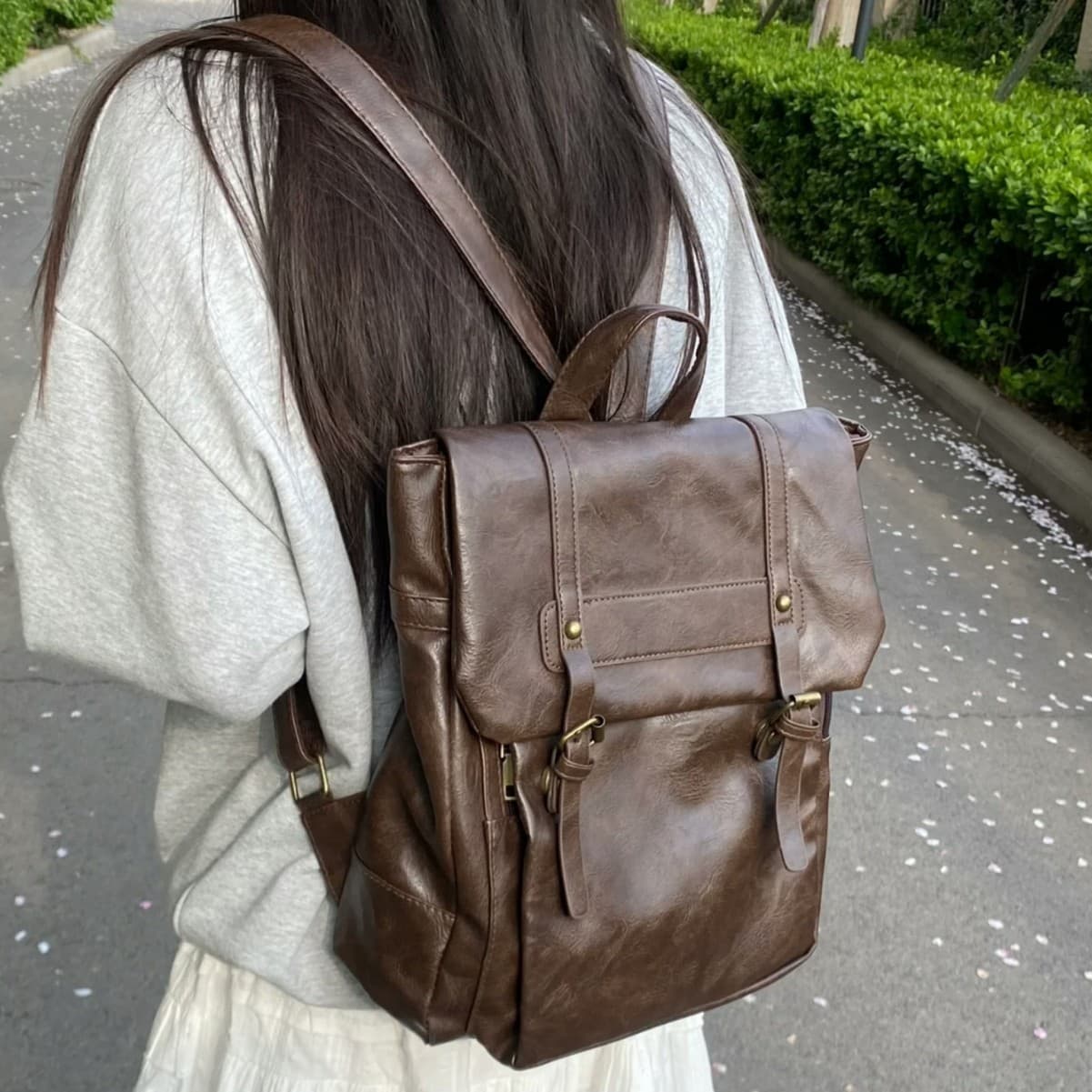 2025 Wasteland Style Backpack Premium Versatile Travel Backpack Vintage Fashion Large Capacity Preppy Commuter Bag